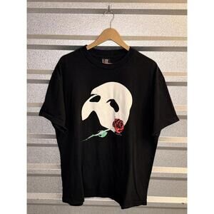 Vintage 1986 Phantom of the Opera Graphic Black Tee Giant Tag Large